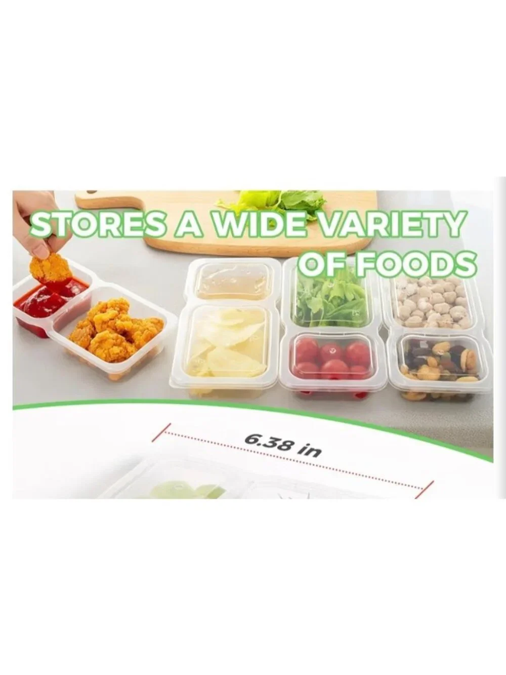20-Pack Reusable 9 Oz Snack Containers with Lids Double Compartment BPA-Free